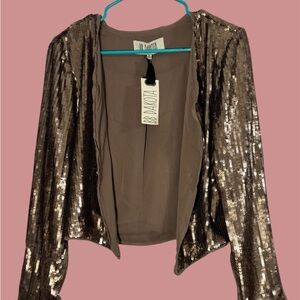 BB Dakota Sequin Blazer in Bronze